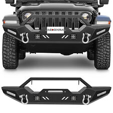 For 2018-2022 Jeep Wrangler Jl Front Winch Bumper W D-rings Powder Coat