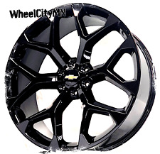 24 Gloss Black Snowflake Oe 5668 Replica Wheels Fits 2023 Chevy Silverado 6x5.5