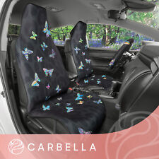 Black Leopard Print Car Seat Protectors Steering Wheel Cover For Women