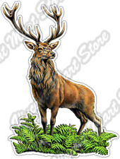 Red Deer Stag Hunting Hunter Animal Wild Car Bumper Vinyl Sticker Decal 4x5
