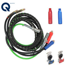 For Semi Truck 3-in-1 15ft Wrap 7 Way Abs Electrical Cables Rubber Air Line Set