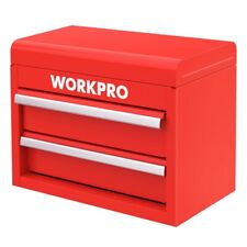 Workpro Metal Tool Box Top Storage Portable Tool Chest 2 Drawer Magnetic Locking