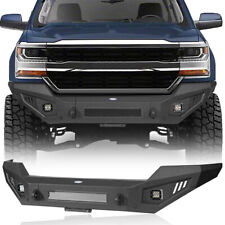 Fit 2016 2017 2018 Chevy Silverado 1500 Offroad Front Steel Bumper W Led Lights