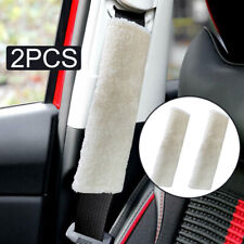 1 Pair Seat Belt Cover Simulated Sheepskin Shoulder Pads Car Accessories Cream