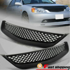 For 2001-2003 Honda Civic Jdm Type R Black Mesh Abs Front Hood Grille Mesh Grill