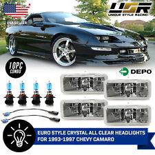 Euro Crystal Clear Headlightwiringbulbs For 1993-1997 Chevy Chevrolet Camaro