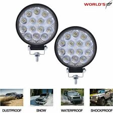 2x 4inch 42w Led Flood Round Work Light Offroad Truck Car Suv Atv Driving Lamp