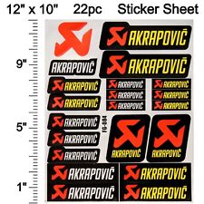 Akrapovic Sticker - 22pc 12x10 Stickers Decal Sheet Mx Motocross Atv Dirt Bike