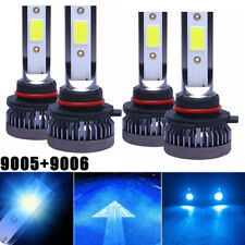 4pcs Combo 9005 9006 Led Headlight Kit Bulbs 8000k Ice Blue Cob High Low Beam