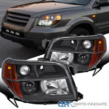 Black Fits 2006-2008 Honda Pilot Projector Headlights Head Lamps Leftright Pair