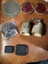 M38 1950s Jeep Willys Lot Of Misc Parts Lights Marker Lights Rubber Foot Peddles