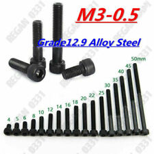 M3-0.5 Allen Hex Socket Cap Head Screw Bolt 12.9 Class Black Alloy Steel 4-50mm