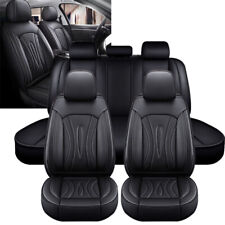 For Honda Auto Car Seat Cover Full Set Leather 5-sits Front Rear Protector Black