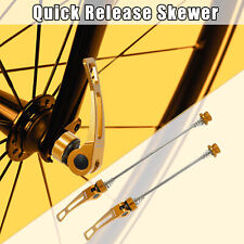 1 Pair Front Rear Bicycle Skewers Quick Release Axles Skewer M5x0.8 Gold Tone