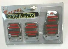 3pcs Set Universal Red Brake Gas Clutch Racing Pedals Manual Transmission 857 R