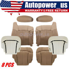 For 1999-2002 Gmc Sierra 8pcs Front Leather Seat Cover Foam Cushion Med Tan