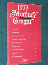 1977 Mercury Cougar Owners Manual Good Original Guide Book