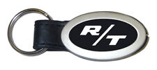Dodge Rt Oval Leather Key Chain Black