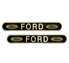 Fits Ford Black Gold Logo Vintage Style Universal Stick On Emblems 2pcs