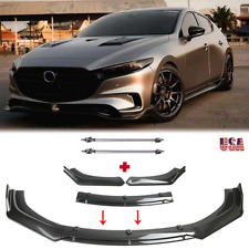 For Mazda 3 2 5 6 Car Front Bumper Lipstrut Rods Carbon Fiber Look Silver