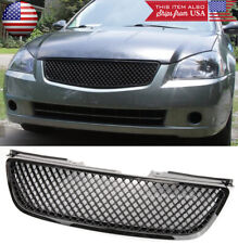 3d Gloss Black Badgeless Bumper Abs Grill Grille Fit Nissan 05-06 Altima 4d