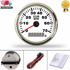 85mm Stainless Steel Boat Tachometer 07000 Rpm Rev Counter For Outboard Motor