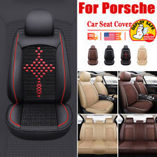 For Porsche Car Full Setfront Ice Silk Pu Leather Covers Seat Protector Cushion