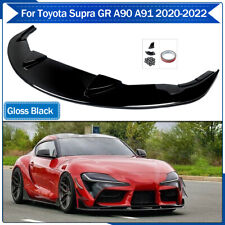 For 2020-22 Toyota Supra A90 Artisan Style Front Bumper Lip Splitter Gloss Black