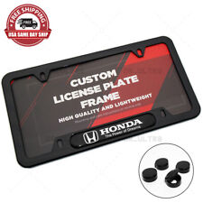 Gloss Black Front Or Rear Honda Sport Logo Emblem License Plate Frame Cover Gift
