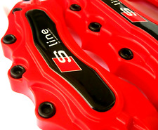 4x Brakes Caliper Covers Red For Audi S-line Q1 Q2 Q3 Q5 Tt Rs A1 A5 A6 S3 Rs4