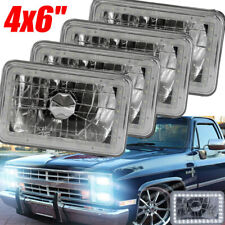 4pcs 4x6 Led Halo Headlights Drl Beam For Chevy C10 Pickup Truck 1980-1986