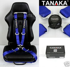Tanaka Universal Blue 4 Point Camlock Quick Release Racing Seat Belt Harness 2
