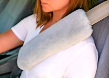 Single 12 Grey Merino Sheepskin Seat Belt Shoulder Strap Pad Cover Jms Usa Made