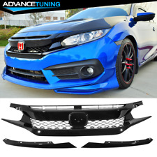 Fits 16-21 Honda Civic Fk8 Type-r Abs Front Bumper Grille Hood Mesh Grill Guards