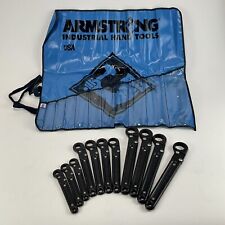 11 Piece Sae Armstrong Ratcheting Flare Nut Wrench Set 38-1inch Usa Made