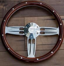 14 Inch Polished Wood Steering Wheel With Billet Horn - 6 Hole Chevy C10