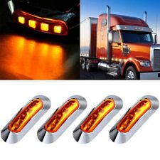 4x 4led Light Amber Clearance Universal Side Marker Trailer Truck Bus Lamp
