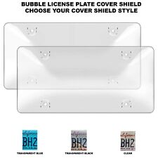 2 Unbreakable License Plate Bubble Covers 4 Holes Universal Fitment