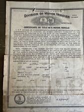 1938 Ford Coupe Vintage Historical Document Collectible Certificate