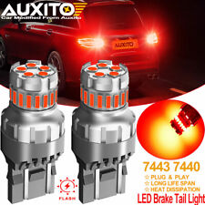Auxito 2x 7443 T20 Led Strobe Flashing Blinking Brake Tail Light Parking Bulb Us