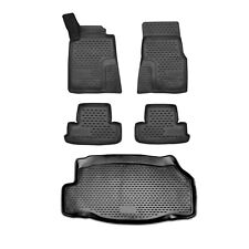Custom Floor Mats Cargo Liners For Ford Mustang Coupe 2010-2014 Black 5 Pcs
