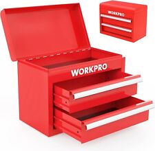 Workpro Mini Metal Tool Box W2 Drawers And Top Storage Stainless Steel New