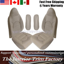 For 1999 2000 Ford F250 F350 Lariat Xlt Super Duty Front Leather Seat Cover Tan
