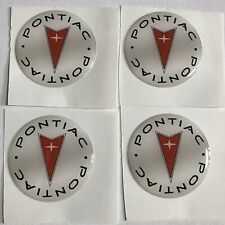Pontiac Symbol White Red Center Wheel Emblem 2 Round Vinyl Set 4