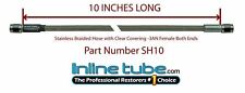 Stainless Steel Braided Brake Hose Line -3an Straight 10 Long Clear Coat Cover