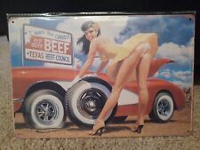 Corvette Metal Sign Eat More Beef New Sealed
