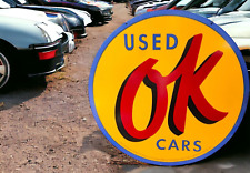 Used Ok Cars Porcelain Enamel Sign 48 Inches 4 Feet Dsp Sign