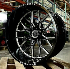 4 New 24x12 Hardcore Hc104 Wheels -44 Black Milled 6x5.5 Chevy Gmc 6x135 F150
