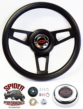 70-73 Blazer Suburban Chevy Pickup Steering Wheel Red Bowtie 13 34 Black Spoke