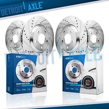 355mm Front And 350mm Rear Drilled Brake Rotors For Infiniti G37 Q60 Nissan 370z